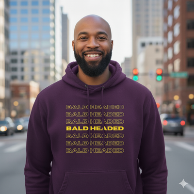 BaldHeaded Hoodie  (Purple and Gold)