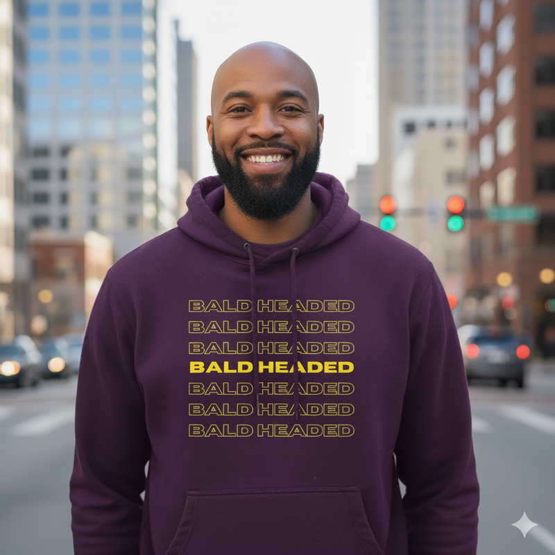 BaldHeaded Hoodie  (Purple and Gold)