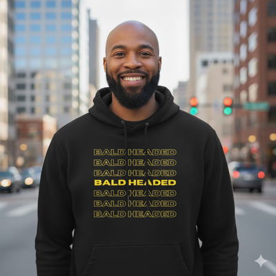 BaldHeaded Hoodie  (Black and Gold)