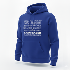 BaldHeaded Hoodie  (Blue and White)