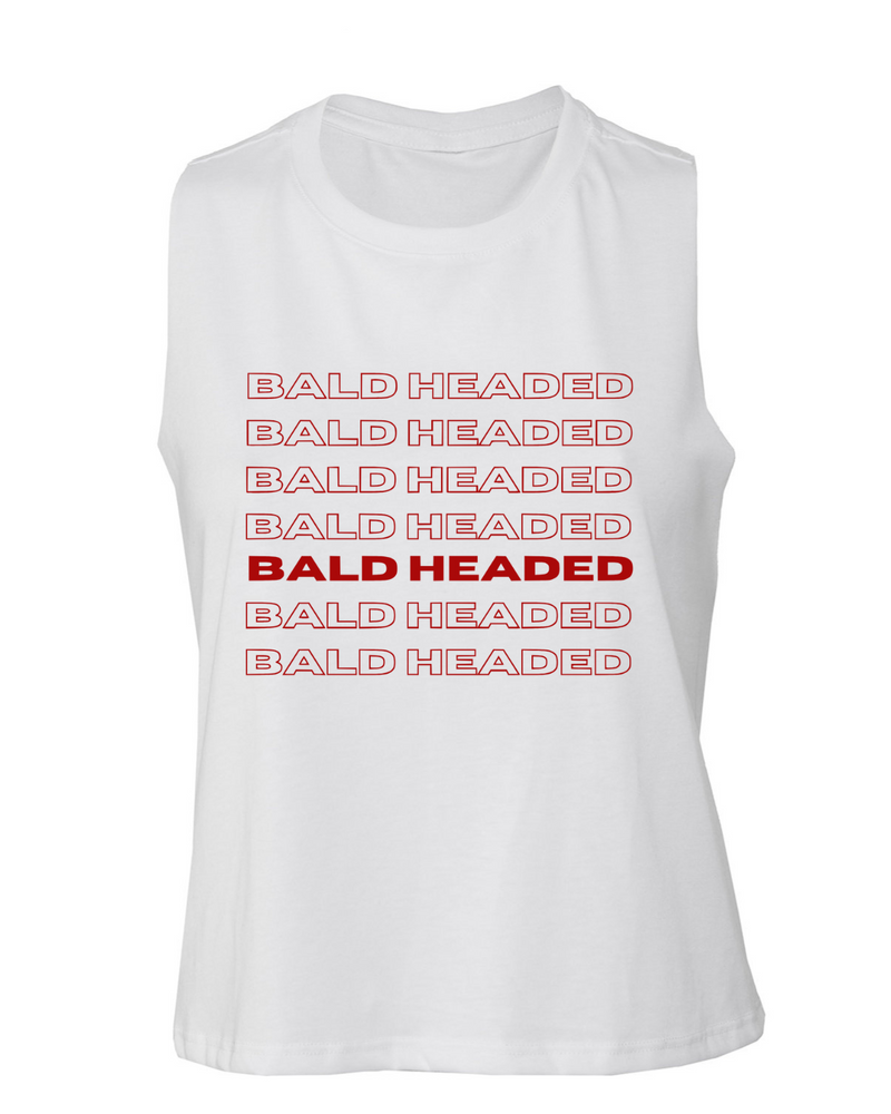 BALDHEADED Ladies' Racerback Cropped Tank (Copy)