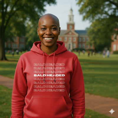 BaldHeaded Hoodie  (Red and White)