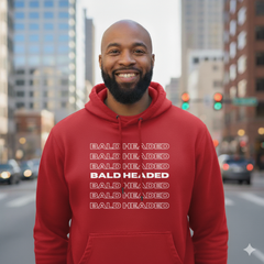 BaldHeaded Hoodie  (Red and White)