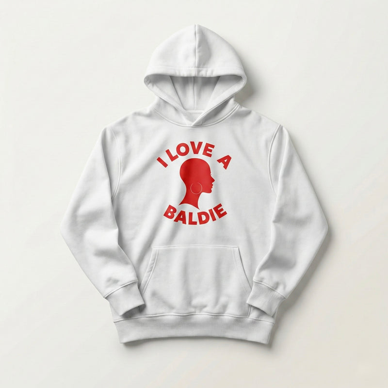 White Love A Baldie Hoodie